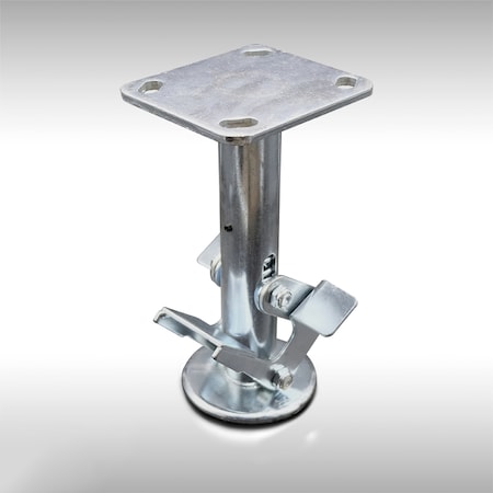 Service Caster 8" Stainless Steel Double Pedal Floor Truck Lck w/Top Plate SCC-SSFL800DP